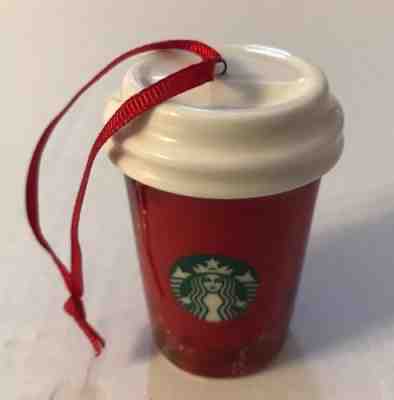 Starbucks Ornament Christmas Holiday 2013 Red to Go Cup Holly Berries Ceramic - Sold on eBay Nov, 24th 2018 for $4.99