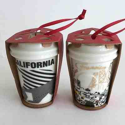 Starbucks Holiday Xmas Ornament San Francisco City + California State 2015 - Sold on eBay Nov, 25th 2018 for $26.99