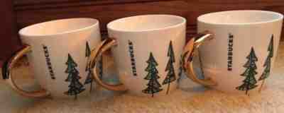 Starbucks 2015 Christmas Pine Tree Coffee Cup Mugs Green 14 fl oz (set 3) Lot - Sold on eBay Nov, 25th 2018 for $12.00
