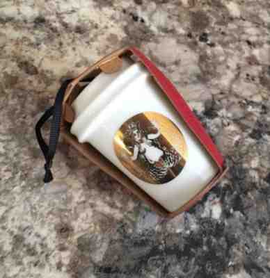 2015 Starbucks Christmas Ornament Gold Mini To Go Coffee Cup Ceramic - Sold on eBay Nov, 25th 2018 for $10.00