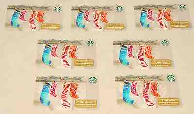 STARBUCKS - 2015 HOLIDAYS GIFT CARDS *Christmas STOCKINGS - NO VALUE *SET of 7 - Sold on eBay Nov, 25th 2018 for $8.99