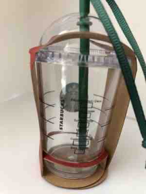 STARBUCKS ORNAMENT COLD CUP FRAPPUCCINO CLEAR WITH DOME LID & STRAW 2015 NEW  - Sold on eBay Nov, 25th 2018 for $9.83