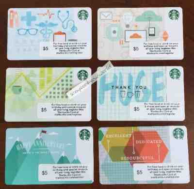2015 STARBUCKS Corporate Gift Card Cards * 6 DIFFERENT * NEW Cond Health IT $ - Sold on eBay Nov, 24th 2018 for $19.99