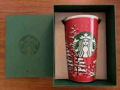 NEW Starbucks Christmas Lights Ceramic Mug Cup Travel  2016 Lid Red 12 Oz - Sold on eBay Nov, 25th 2018 for $37.99