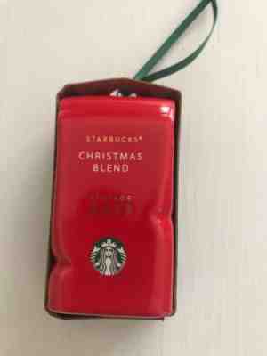 Starbucks Coffee Bag Ornament Holiday Christmas Blend 2016 Ceramic Red New  - Sold on eBay Nov, 25th 2018 for $15.00