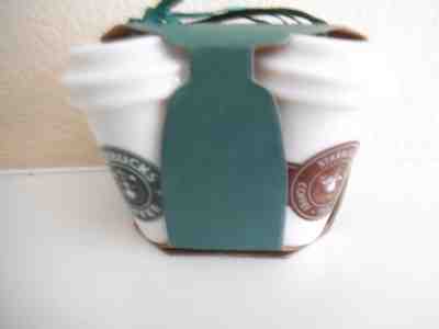 Starbucks 2016 Set/4 Different Ceramic Coffee Cup-Siren Logo Christmas Ornaments - Sold on eBay Nov, 24th 2018 for $13.99