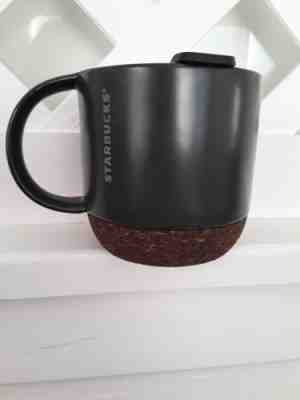 Starbucks Coffee Ceramic Mug Travel Cup Black Cork Bottom 12 oz 2016 Lid  - Sold on eBay Nov, 24th 2018 for $19.99