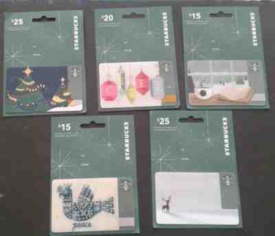 5 NEW STARBUCKS HANGER GIFT CARDS  Christmas - 2016 - PEACE, CHEER, DEER #6129  - Sold on eBay Nov, 24th 2018 for $3.49
