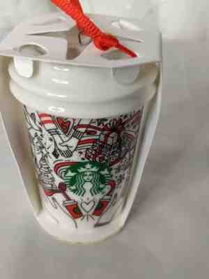 New Starbucks Ornament 2017 Siren Red Cup Heart Hands Christmas - Sold on eBay Nov, 25th 2018 for $11.99