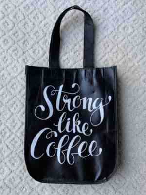 NEW Starbucks 2017 STRONG LIKE COFFEE Reusable Tote Bag Black - Christmas Promo - Sold on eBay Nov, 25th 2018 for $3.50