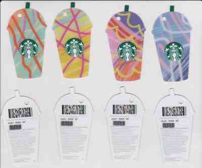 Hungary Starbucks card,No value,PIN intact - 2017 Iced Frappucino,Set of 4 cards - Sold on eBay Nov, 25th 2018 for $32.00
