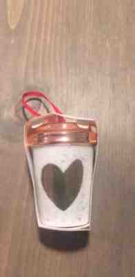 Starbucks Coffee Company 2017 Rose Gold Hearts Ceramic Cup Christmas Ornament 3” - Sold on eBay Nov, 25th 2018 for $12.00