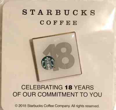 Starbucks 2018 18 years anniversary pin NIP HTF - Hong Kong - US Seller - (1560) - Sold on eBay Nov, 25th 2018 for $25.95