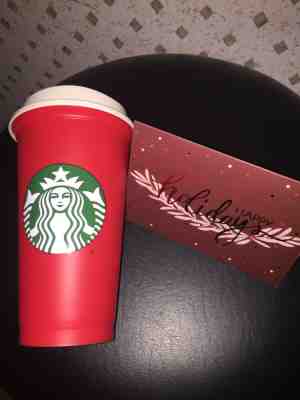 Starbucks 2018 New Red Reusable Holiday Cup With 50 Cents Off Grande Discount - Sold on eBay Nov, 25th 2018 for $7.50