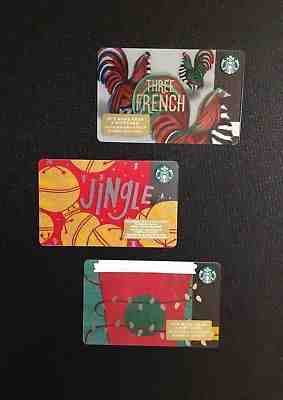 2018 CHRISTMAS JINGLE STARBUCKS " I  "marker GIFT CARD -- RARE - LOT OF 3 PCS.  - Sold on eBay Nov, 25th 2018 for $12.99