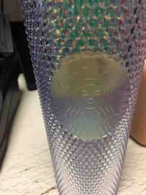 Starbucks 2018 Holiday Cold Cup Tumbler 24 Oz Rainbow Iridescent Glitter Bling - Sold on eBay Nov, 25th 2018 for $25.00