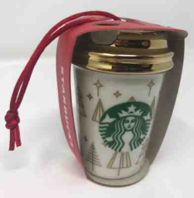 Brand New Starbucks 2018 Holiday Christmas Ornament Gold Tree Ceramic New Rare - Sold on eBay Nov, 25th 2018 for $19.99