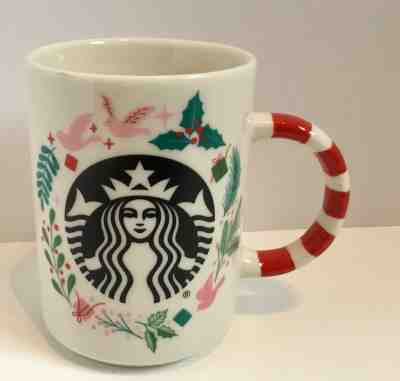 New 2018 Starbucks Christmas Holiday Mug Candy Cane Striped Handle Siren  - Sold on eBay Nov, 24th 2018 for $13.50