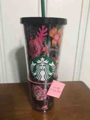 NEW Starbucks Ban.Do Floral Insulated Venti Cold Cup Tumbler Bando Black 2018 - Sold on eBay Nov, 24th 2018 for $26.00