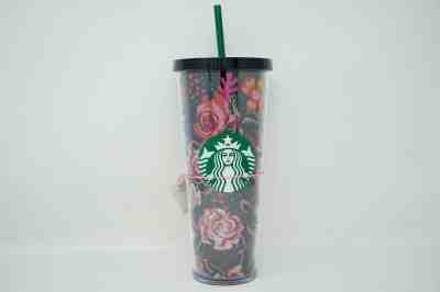 STARBUCKS 2018 COLD CUP BLUE GREEN PINK FLORAL BAN.DO TUMBLER 24 fl oz LIMITED - Sold on eBay Nov, 24th 2018 for $38.00