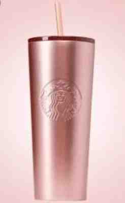 New Starbucks 2018 Holiday - ROSE GOLD Travel Tumbler - Stainless Steel 24 oz - Sold on eBay Nov, 24th 2018 for $36.99