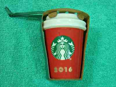 2016 STARBUCKS RED HOLIDAY CUP ORNAMENT CHRISTMAS LIMITED EDITION COLLECT NEW  - Sold on eBay Nov, 27th 2018 for $9.20