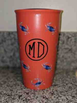 Starbucks Limited Edition Orange Ceramic Maryland Blue Crab Mug Travel Tumbler  - Sold on eBay Nov, 26th 2018 for $25.00