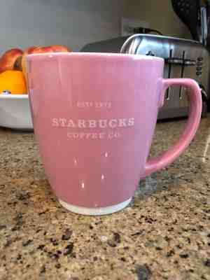 STARBUCKS Coffee Co. Est 1971 Pink Barista Abbey 18oz Coffee Mug - 2006 - Rare - Sold on eBay Nov, 26th 2018 for $25.00