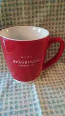 Starbucks 2008 Coffee Co Mug Red & White Abbey Estd. 1971 Large 16 Oz. - Sold on eBay Nov, 25th 2018 for $9.99