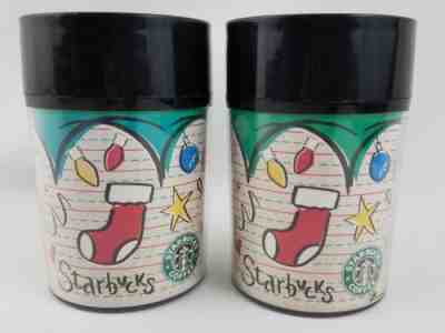 1996 Starbucks Thermo-Serv Travel Tumbler Cup 8 oz Christmas Holiday SET OF 2 - Sold on eBay Nov, 26th 2018 for $14.99