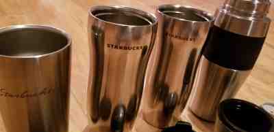 Starbucks Tumbler Stainless Steel Collection:  12oz & 2002 Stainless Thermos! :) - Sold on eBay Nov, 27th 2018 for $44.95