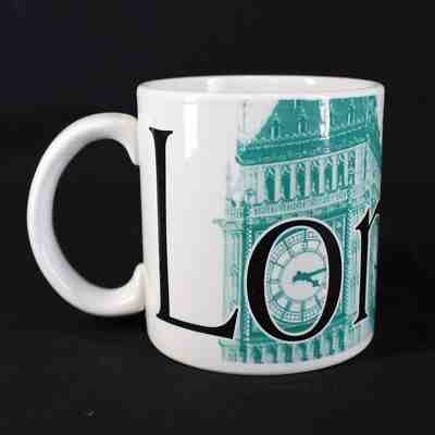 Starbucks City Mug London Coffee Cup White Green Icon Big Ben 2002 Large 20 oz - Sold on eBay Nov, 25th 2018 for $18.99