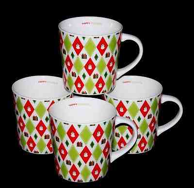 Starbucks Barista 2003 Set Of 4 Happy Holidays Snowman & Present Mugs - Sold on eBay Nov, 26th 2018 for $39.99