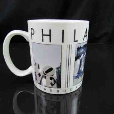 Starbucks City Scenes Barista Philadelphia Coffee Mug Photos 2005 Black White - Sold on eBay Nov, 26th 2018 for $32.87