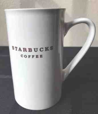 2 Retired 2003 Elegant Bone White Tall Thin 12 Oz. Starbucks Logo Coffee Mug Cup - Sold on eBay Nov, 25th 2018 for $15.00