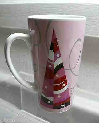 STARBUCKS Pink Red Christmas Tree Coffee Mug Cup 16 oz 2004 Tall Latte  - Sold on eBay Nov, 26th 2018 for $14.00