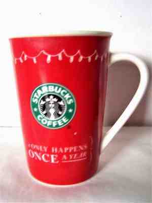 2005 Red Starbucks Christmas Mug Mermaid Stocking Lights 10 ounce - Sold on eBay Nov, 28th 2018 for $7.00