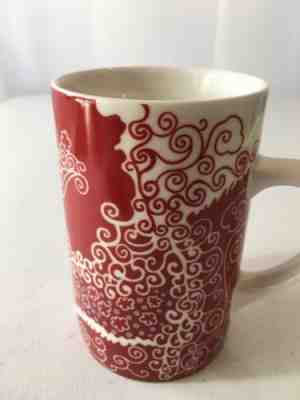Tall Starbucks Red & White Mug 2005 Paisley 14 Oz. Mint Condition - Sold on eBay Nov, 27th 2018 for $12.99