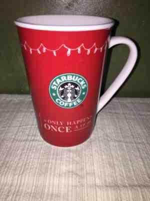 STARBUCKS 2005 MUG It Only Happens Once a Year Christmas Holiday Cup - Sold on eBay Nov, 27th 2018 for $12.99