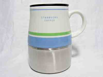 STARBUCKS COFFEE~TRAVEL CERAMIC MUG CUP STAINLESS STEEL BASE 14 oz. 2005 - Sold on eBay Nov, 26th 2018 for $15.00