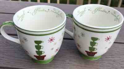 Set Of 2 STARBUCKS 2006 16 OZ XMAS HOLIDAY CACTUS pedestal MUG CUP Green - Sold on eBay Nov, 28th 2018 for $25.00