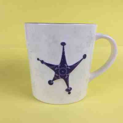 Starbucks Coffee Mug Holiday 2006 17 oz Purple Star Raised Silver Snowflakes  - Sold on eBay Nov, 28th 2018 for $15.99