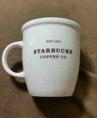 Starbucks Abbey White Brown Lettering Coffee Mug 2006 - Sold on eBay Nov, 28th 2018 for $9.00