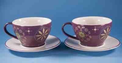 Starbucks Holiday 2006 Purple Gold Cup & Saucer 12 oz Lot of 2 - Sold on eBay Nov, 28th 2018 for $11.00