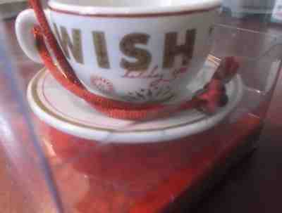 New STARBUCKS • WISH Cup & Saucer Ornament • HOLIDAY 2006 • In Box  - Sold on eBay Nov, 27th 2018 for $4.95