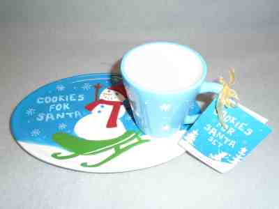 2006 CHRISTMAS SET COOKIES FOR SANTA OVAL PLATE & MUG STARBUCKS COFFEE W/TAG - Sold on eBay Nov, 26th 2018 for $7.99