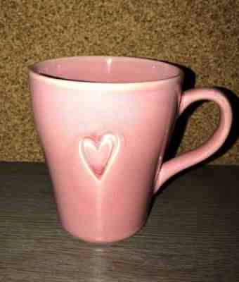 Starbucks Single Heart Engraved Coffee Mug Cup Pink 2006 - Sold on eBay Nov, 25th 2018 for $8.00