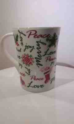  STARBUCKS Holiday Christmas MUG Cup Love Peace Joy Merry Noel 2007 - Sold on eBay Nov, 28th 2018 for $4.00