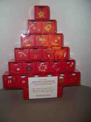 2007 Starbucks Figural Christmas Tree Advent Calendar Reversible Drawers~Scenic - Sold on eBay Nov, 28th 2018 for $11.95