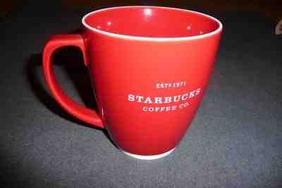 2007 STARBUCKS Classic Stoneware Mug ~ 18 fl oz Large Red White Print - Sold on eBay Nov, 27th 2018 for $11.95